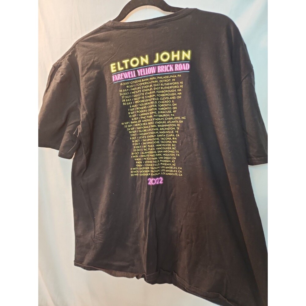 Elton John Shirt Mens Large Black Farewell Yellow Brick Road Concert Tour 2022 - Picture 2 of 4